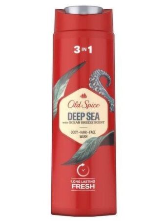 Old Spice Gel douche & Shampoing 3 en 1 pour hommes -Deep Sea – 250 ml