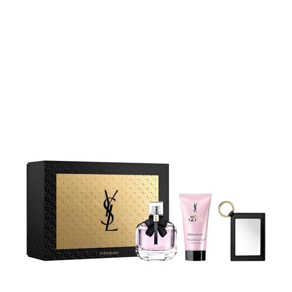 COFFRET YIVES SAINT LAURENT-Mon Paris-Eau de Parfum-90ml + Lait Corps Mon Paris 50ml + Miroir