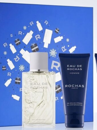 Eau De Rochas-Rochas-Homme-Coffret(3pieces)-Eau De Toilette 100ml-Baume Après Rasage 100ml-Gel Douche 100ml