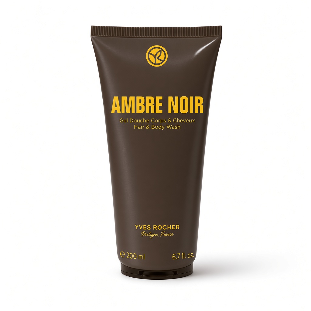 Yves Rocher-Ambre Noir-Gel Douche Corps et Cheveux-200ml